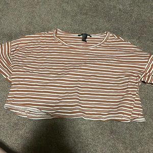 Orange and white striped crop top